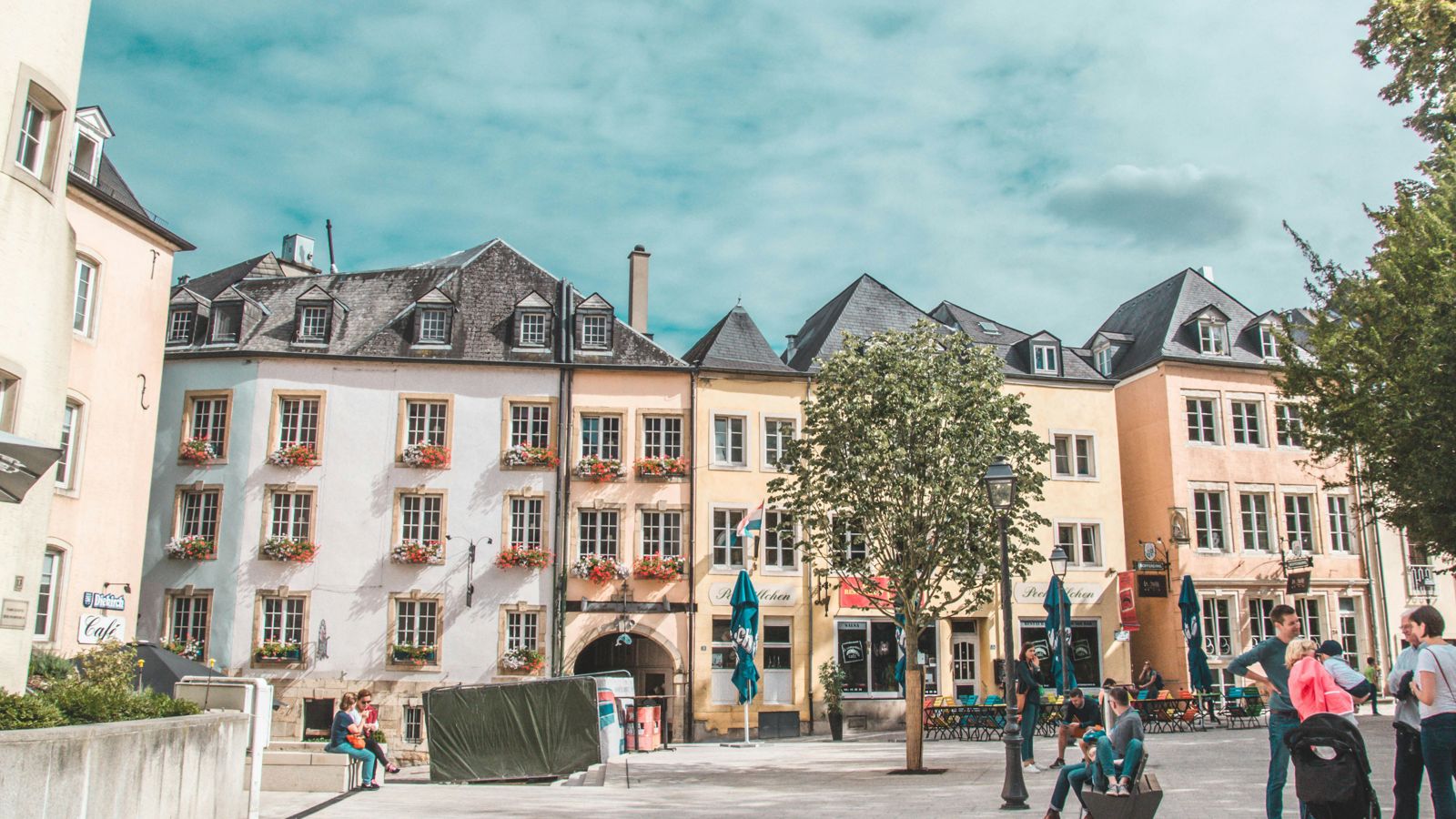 Photo of a town square in Luxembourg city