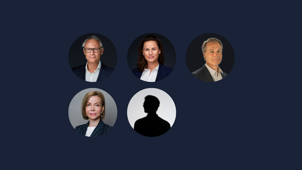 Collection with seven potraits of the board of directors