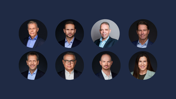 Collection with eight portraits of the management group