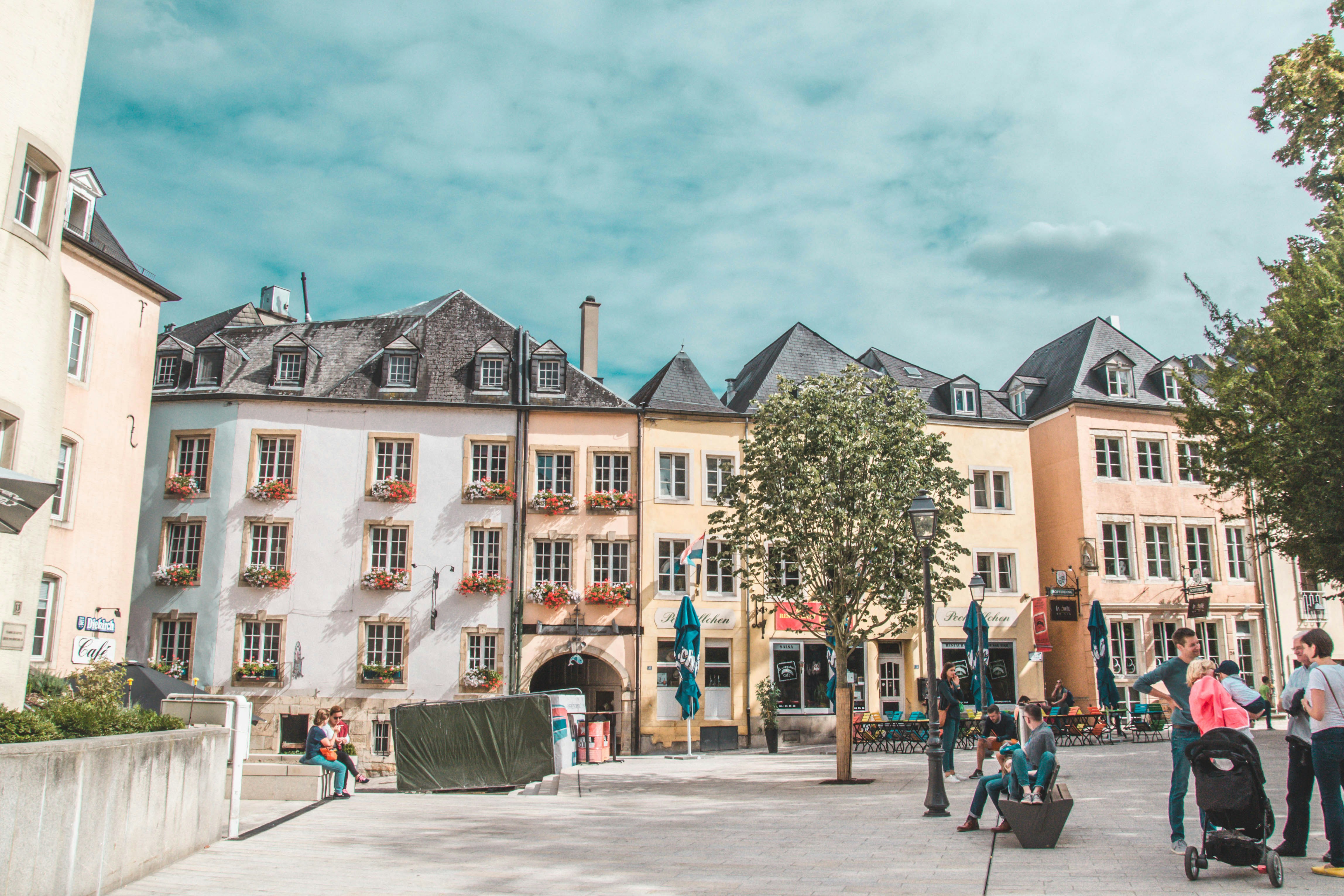Photo of a town square in Luxembourg city
